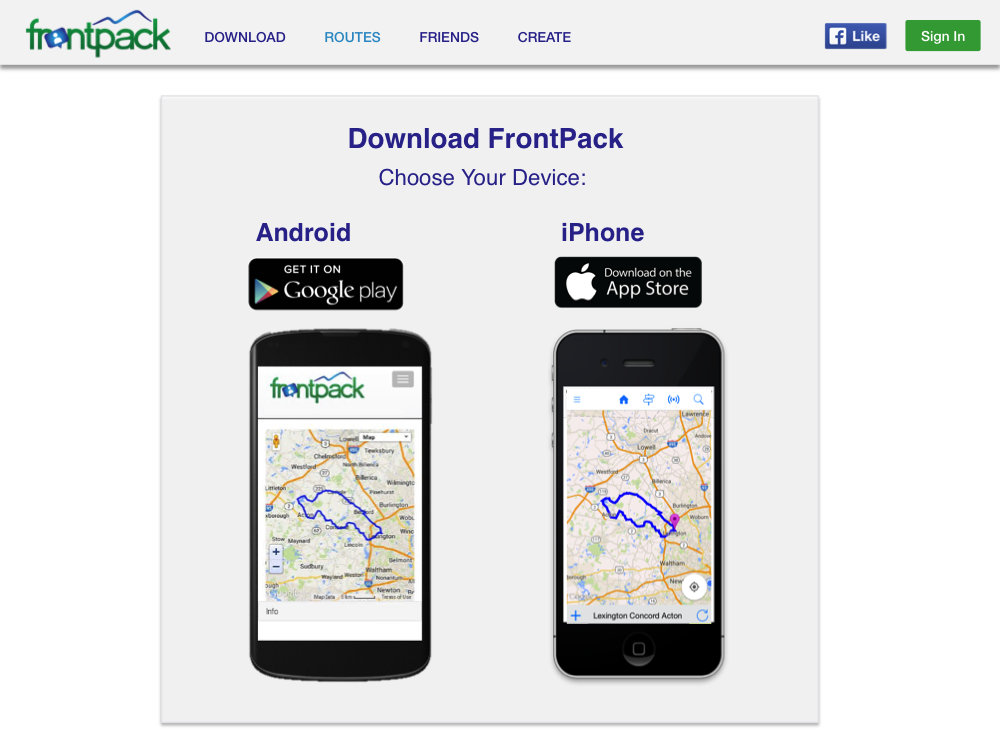 FrontPack app creation